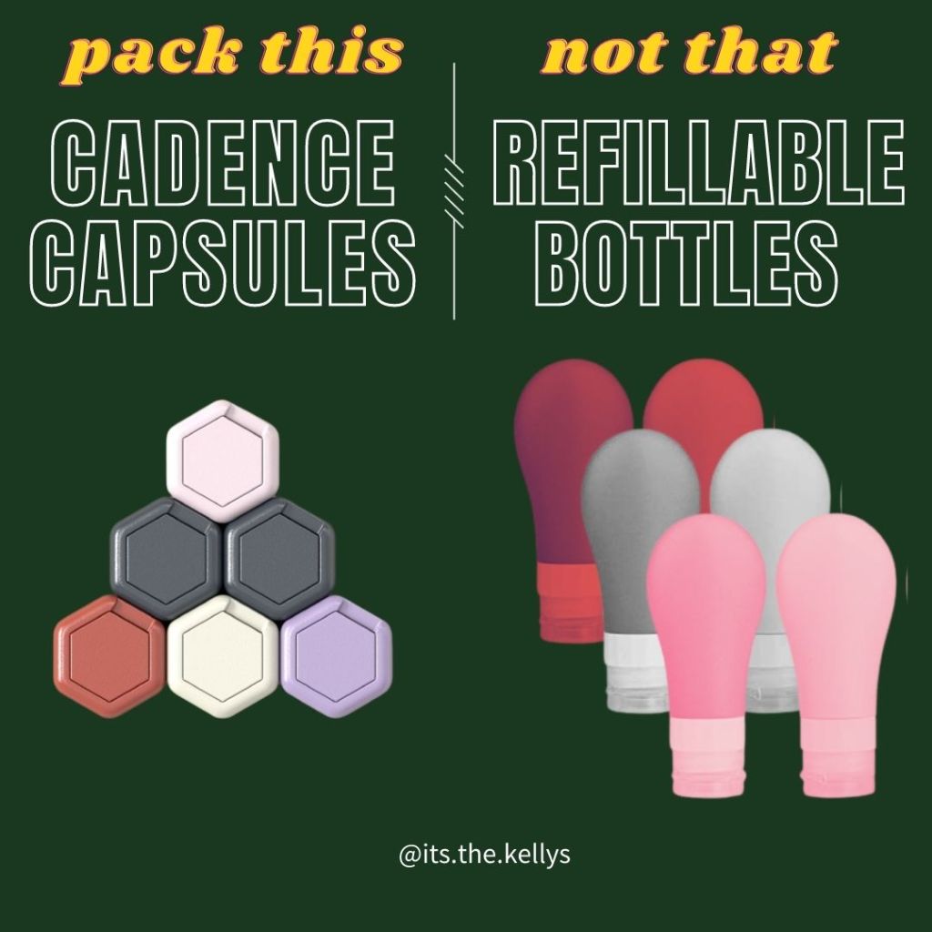 travel with cadence capsules rather than the larger 3.4 oz silicone containers