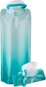 a compressible water bottle is great for a long flight, and when its empty, it rolls up very small.